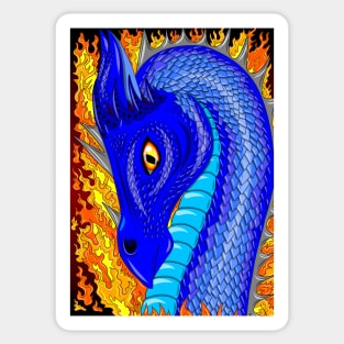 Blue fire dragon Sticker